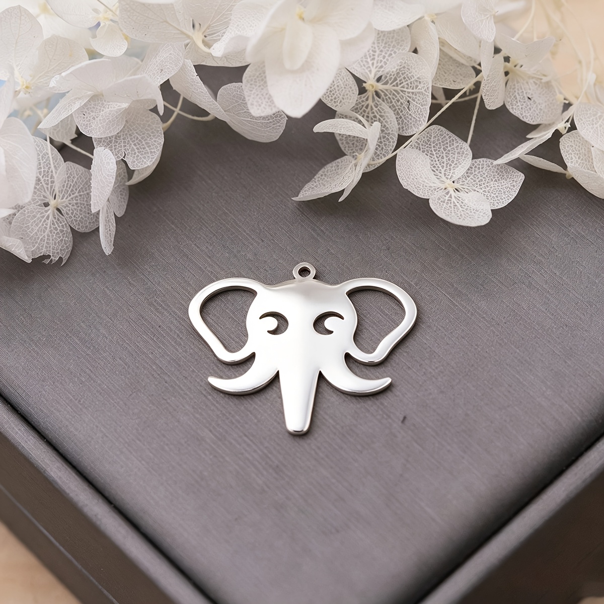 3pcs Cute Elephant 304 Stainless Steel Charm Set